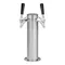 Micro Matic 1689-K Polished Stainless Steel Air-Cooled 2-Tap Draft Kombucha / Beer Tower - 3" Column
