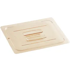 Cambro 20HPCH150 H-Pan™ 1/2 Size Amber High Heat Handled Flat Lid