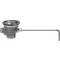 Fisher 22411 DrainKing Brass Lever Handle Waste Valve with 3 1/2" Sink Opening, 1 1/2" / 2" Drain Opening, Basket Strainer, and Overflow Port