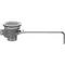 Fisher 22438 DrainKing Brass Lever Handle Waste Valve with 3 1/2" Sink Opening, 1 1/2" / 2" Drain Opening, Flat Strainer, and Overflow Port