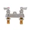Fisher 2500 Deck Mounted 1/2" Brass Faucet Base with 4" Centers, Swivel Stems, Rigid Outlet, and Lever Handles