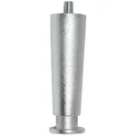 All Points 26-3257 Nickel Die Cast Zamak 4" Adjustable Equipment Leg; Flange Foot; 3/8"-16 Stud Mount