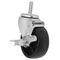 All Points 26-3271 4" Swivel Threaded Stem Caster with Brake - 1/2"-13 x 1 1/2" Stem, 240 lb. Capacity