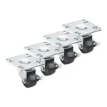 Krowne 28-110S 2" Low-Profile Swivel Plate Caster Set with 3 1/2" x 3 1/2" Plates and Front Brakes