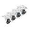Krowne 28-110S 2" Low-Profile Swivel Plate Caster Set with 3 1/2" x 3 1/2" Plates and Front Brakes