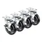 Krowne 28-113S 5" Swivel Plate Caster Set with 2 3/8" x 3 5/8" Plates and Side Brakes