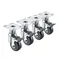 Krowne 28-114S 6" - 7" Adjustable Height Swivel Plate Caster Set with 3 1/2" x 3 1/2" Plates and Front Brakes