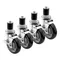 Krowne 28-129S 5" Worktable Swivel Stem Caster Set with 1 5/8" Stem and Side Brakes