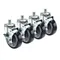 Krowne 28-147S 5" Heavy-Duty Swivel Stem Caster Set with 3/4"-10 Threading and Side Brakes