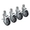 Krowne 28-151S 5" Wire Shelving Swivel Stem Caster Set with Side Brakes