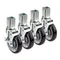 Krowne 28-174S 5" Wire Shelving Swivel Square Post Caster Set with Side Brakes