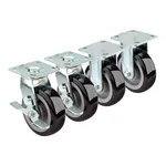 Krowne 28-180S 6" Heavy-Duty Large Plate Caster Set with 4 1/2" x 4 1/8" Plates