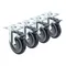 Krowne 28-260S 5" Heavy-Duty Swivel Plate Caster Set with 3 1/2" x 3 1/2" Plates and Front Brakes
