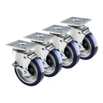 Krowne Economy Series 30-111S 5" Swivel Plate Caster Set with 3 1/2" x 3 1/2" Plates and Side Brakes