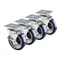 Krowne Economy Series 30-111S 5" Swivel Plate Caster Set with 3 1/2" x 3 1/2" Plates and Side Brakes