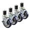 Krowne Economy Series 30-125S 5" Worktable Swivel Stem Caster Set with 1 1/2" Stems and Side Brakes