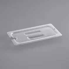 Cambro 30CWCHN135 Camwear 1/3 Size Clear Polycarbonate Handled Lid with Spoon Notch