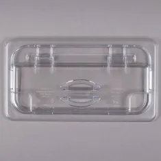 Cambro 30CWLN135 Camwear 1/3 Size Clear Polycarbonate FlipLid with Spoon Notch
