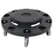 Carlisle 3691103 Bronco Black Round Trash Can Dolly