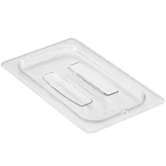Cambro 40CWCH135 Camwear 1/4 Size Clear Polycarbonate Handled Lid