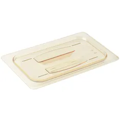 Cambro 40HPCH150 H-Pan™ 1/4 Size Amber High Heat Handled Flat Lid