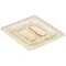Cambro 60HPCH150 H-Pan™ 1/6 Size Amber High Heat Handled Lid