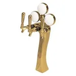 Micro Matic 6403-G-M Maxi Panther Gold Glycol Cooled 3 Tap Tower with Lighted Medallions