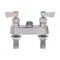 Fisher 67423 Deck Mounted 1/2" Stainless Steel Faucet Base with 4" Centers, Swivel Stems, Swivel Outlet, and Lever Handles