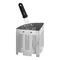 Vollrath Wear-Ever 3 Qt. Perforated Stainless Steel Wedge Inset with Black Silicone Handle 682114B