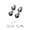 True 830280 2 1/2" Swivel Stem Casters with Silver Housings - 4/Set