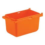 Server 87194 1/9-SIZE JAR, 41 oz., 3-1/2" tall, high-impact, fits wherever 1/9-size pans go, shallow, rear tab holes allow SST hinged lid (87211) to attach, side slots accept clear, hinged lid (87253) (lids not included), molded in feet, polypropylene, orange, NSF