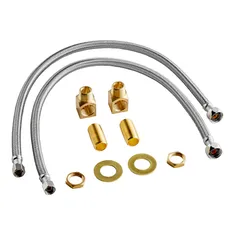 T&S B-0230-KIT Inlet Kit with 24" Hoses and Elbows (1/2" NPT Male Supply Nipples x 3/8" Compression)