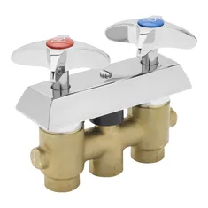 T&S B-0512 Wall Mounted Concealed Mixing Faucet with Four Arm Handles - 3" Centers