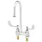 T&S B-0892-120X Deck Mounted Lavatory Faucet with 5 1/2" Rigid Gooseneck Spout, 4" Centers, Eterna Cartridges, and 4" Wrist Handles