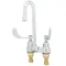 T&S B-0892-F12 Deck Mounted Lavatory Faucet with 2 7/8" Rigid Gooseneck Spout, 4" Centers, 1.2 GPM Aerator, Eterna Cartridges, and 4" Wrist Handles