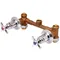 T&S B-1035-ST Concealed Bypass Mixing Valve with 1/2" NPT Female Union Inlets, 1/2" NPT Female Bottom Outlet, Four Arm Handles, and Loose Key Stop