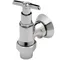 T&S B-1355 Angle Loose Key Stop with 3/8" NPT Female Union Inlet, 3/8" NPT Female Outlet, 2" Adjustable Flange, and Loose Key Handle