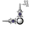 T&S BL-4300-02 Laboratory Turret with Two 180 Degree Serrated Hose Cock and Gas Stop