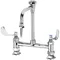 T&S BL-5715-09CRWH4 Deck Mounted Laboratory Faucet with 6" Nozzle, Vacuum Breaker, Serrated Tip, Cerama Cartridges, and 4" Wrist Handles