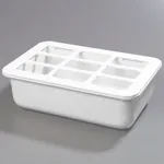 Carlisle CM104902 Ridge Plate, 9", Freeform, Rimless, Stain/Chip/Crack Resistant, Dishwasher Safe, Safe For Temperatures Up To 212 F, Melamine, White Marble, Matte Finish, Nsf