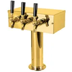 Micro Matic D7743PVDKR PVD Brass Kool-Rite Glycol Cooled 3 Tap "T" Style Tower - 3" Column