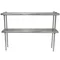 Advance Tabco DS-12-36 12" x 36" Table Mounted Double Deck Stainless Steel Shelving Unit - Adjustable