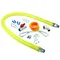 T&S HG-2C-60K Safe-T-Link 60" Coated Gas Connector Hose Kit with 1/2" NPT Male Ends, 90 Degree Elbow, Restraining Cable, Street Elbow, and Ball Valve