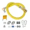 T&S HG-4D-48SEL-FF Safe-T-Link 48" SwiveLink Quick Disconnect Gas Hose with Swivel Fitting, Gas Elbows, and Restraining Cable - 3/4" NPT