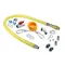 T&S HG-4E-48K-FF Safe-T-Link 48" FreeSpin Quick Disconnect Gas Connector Hose with Elbows, Nipples, Restraining Cable, and Ball Valve - 1" NPT