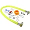 T&S HG-4F-24SK Safe-T-Link 24" Coated Gas Connector Hose with Swivel Fittings, Quick Disconnect, 90 Degree Elbow, Street Elbow, Ball Valve, and Restraining Cable