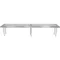 Advance Tabco TS-12-108R 12" x 108" Table Rear Mounted Single Deck Stainless Steel Shelving Unit - Adjustable with 1" Rear Turn-Up