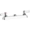 Chicago Faucets W8D-LES369AB Deck-Mounted Spoutless Faucet with 8" Centers and 2 3/8" Lever Handles