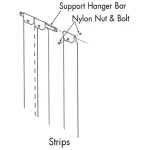 Kason® 38X84 Stripcurtn Cleat Mount, 8 Strips for Kason Part# 100402LA-6063884