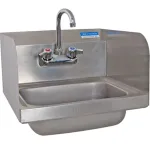 BKHS-W-1410-SS-P-G - Bk Resources - Wall Mount Hand Sink w/ Splash Guards